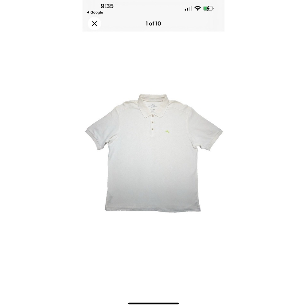 Tommy Bahama Polo  White Shirt Mens 2XL